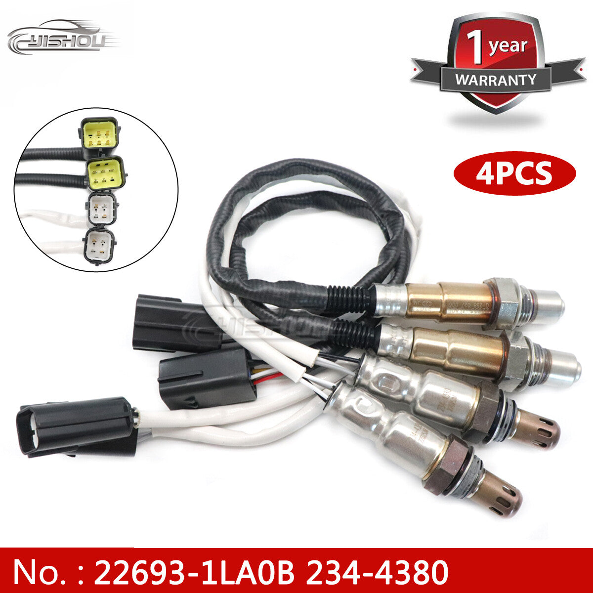 4-pack of upstream and downstream oxygen (O2) sensors for Infiniti QX56 and QX80 5.6L (2011-14)