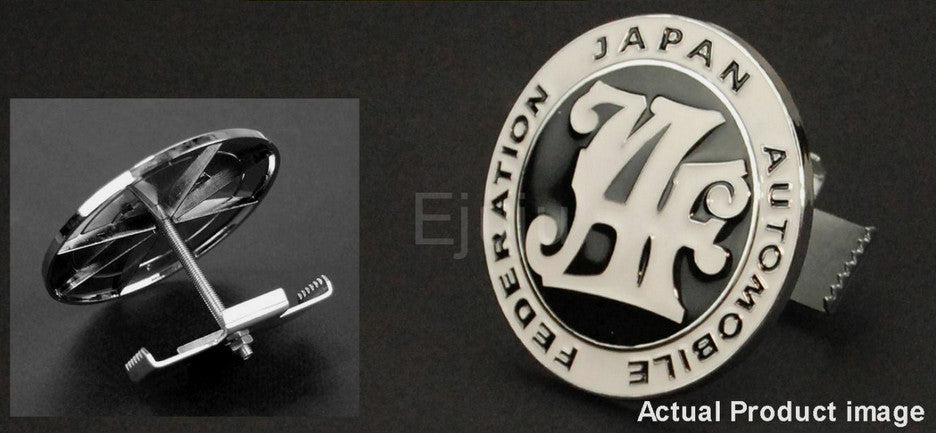 The car grille front badge, Japan Automobile Federation, black, is applicable to for Nissan .