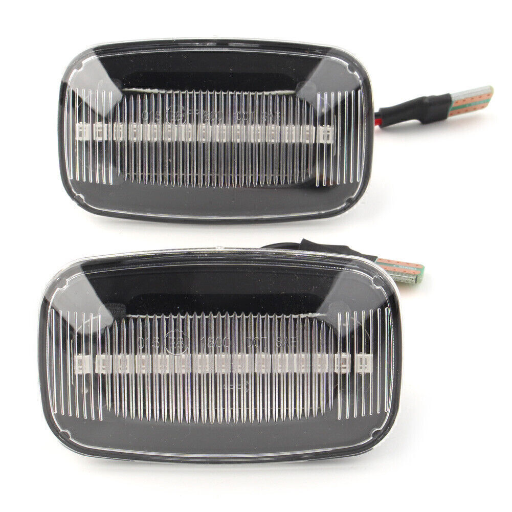 2x Dynamic LED Sequential Side Marker Light Clear Shell for Toyota for Land Cruiser