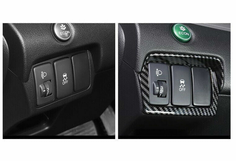 Headlight Button Frame Button Trim 1X for Honda CRV CR-V 2012-2016 Carbon Fiber