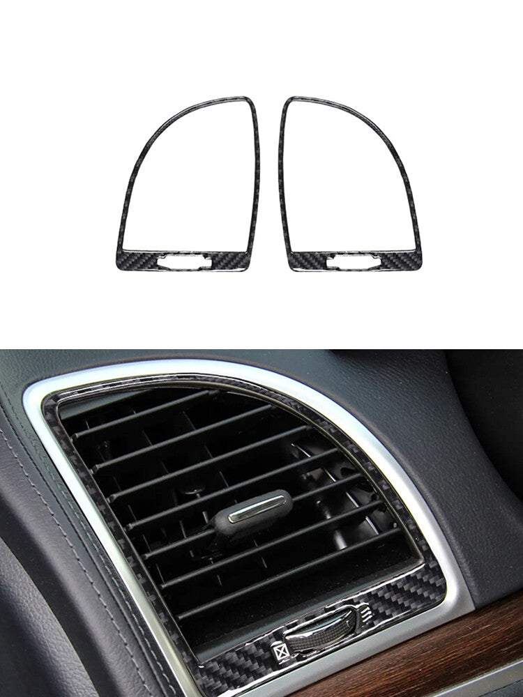 2Pcs Air Vent Frame Trim Cover Carbon Fiber Interior for Chrysler 300 2015-2017