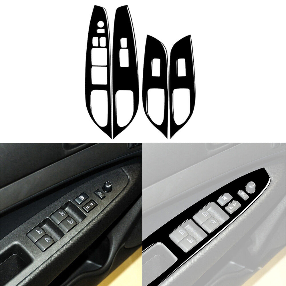 4Pcs Piano Black Door Window Lift Control Cover Trim for Infiniti G37 2010-2013