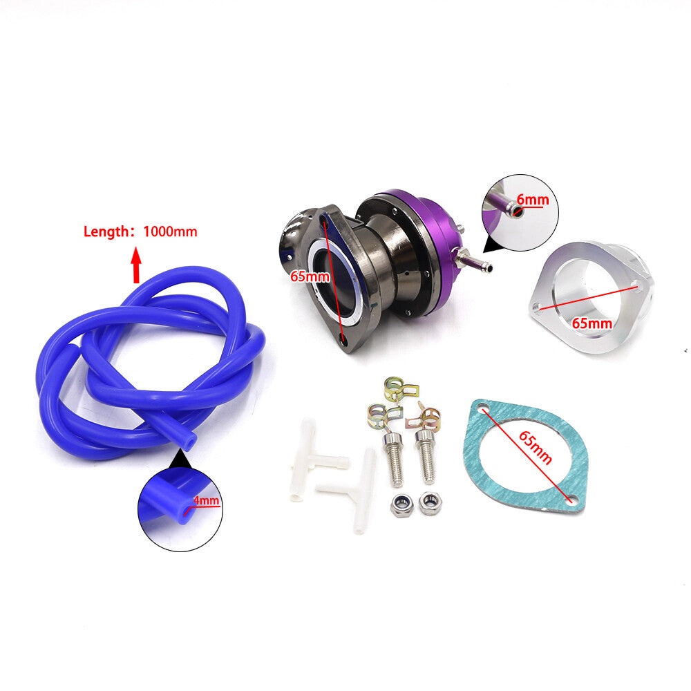 Universal Car Billet Aluminum Turbo Blow Off Valve+2.5 BOV Flange Pipe Purple