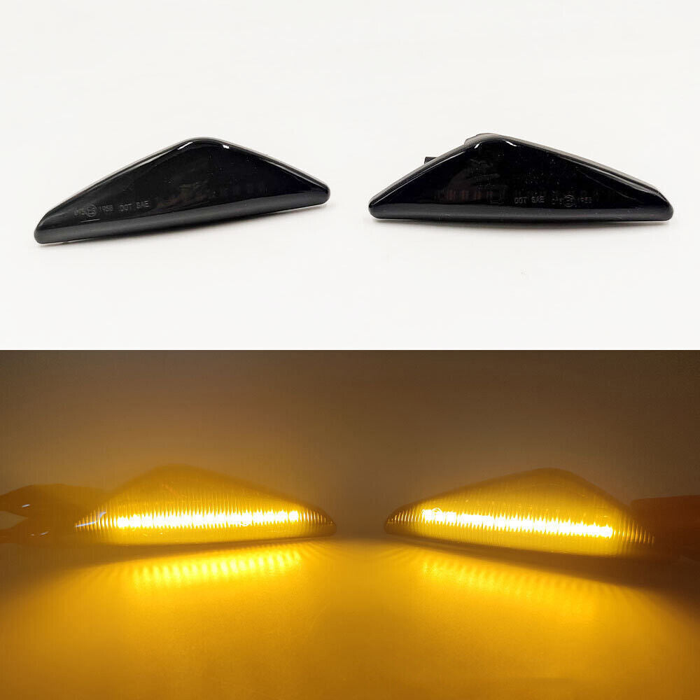 2 Smoked LED Side Marker Lights for BMW X3, F25, X5, E70, X6, and E71 - Traffic Direction Signals