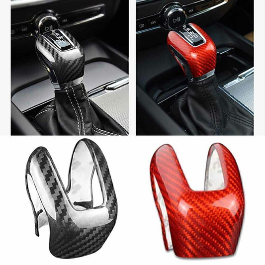 Carbon Fiber Gear Shift Knob Cover Trim for Volvo XC60 XC90 S60 S90 V60 90 Black