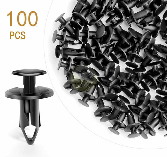 100PCS Bumper Clips Retainer Auto Car Plastic Rivets Fastener Fender Push 8mm