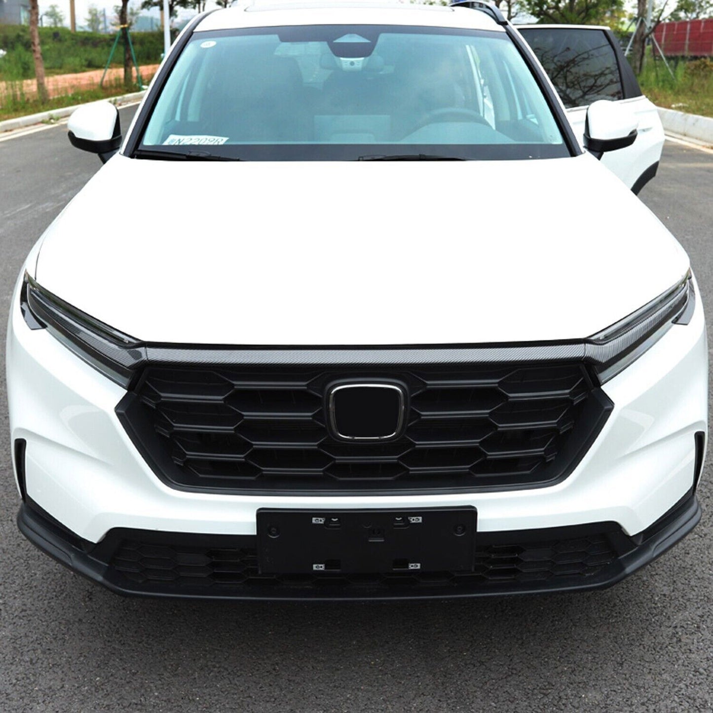 for Honda CR-V CRV 2023-2024 ABS Black Front Side Grille Stripe Cover Trim 3Pcs