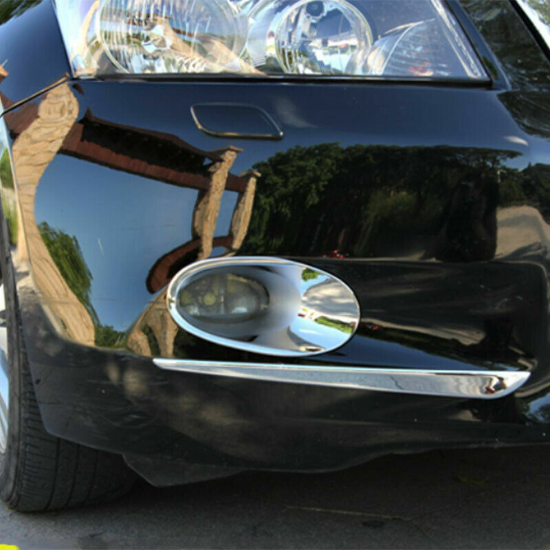 2Pcs Chrome Front Fog Light Eyelid Eyebrow Cover Trim for Honda Accord 2008-2010