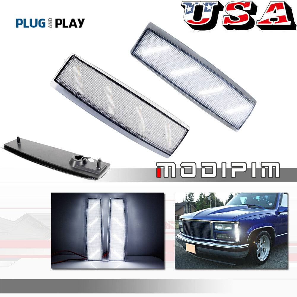 Transparent lens, white front corner side marker light, suitable for 1992-93 Gimsey for Yukon suburbs.