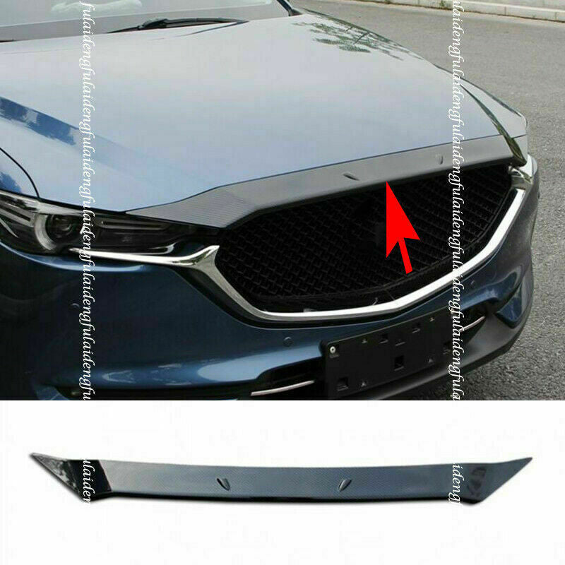 for Mazda CX-5 2017-21 Carbon Fiber Front Engine Hood Grille Bonnet Strip Cover
