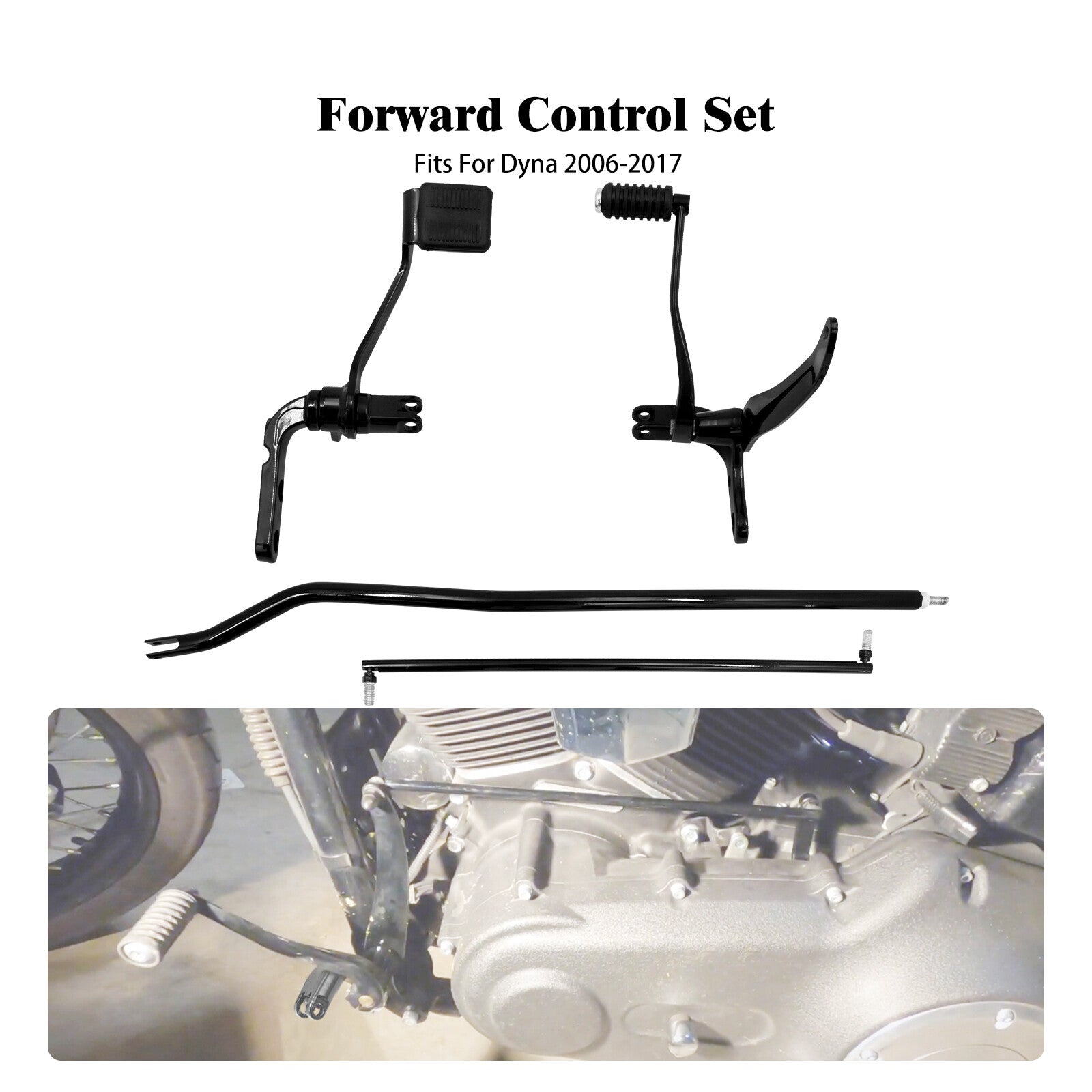Complete Forward Controls Foot Pegs for Harley Dyna Low Rider Street Bob 06-2017