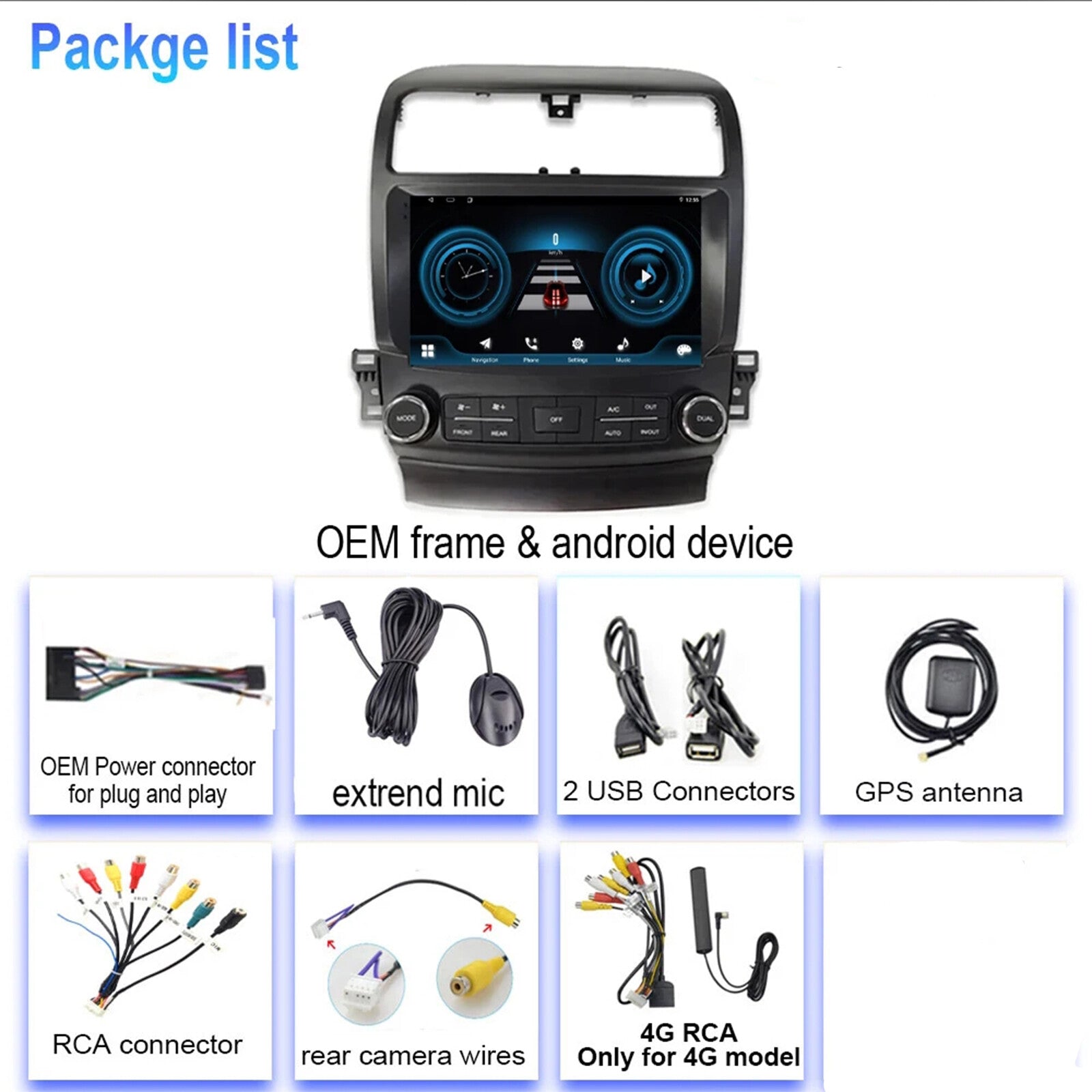 Car Radio for Acura TSX 2004-2008 Stereo Receiver Touch Screen Carplay Android