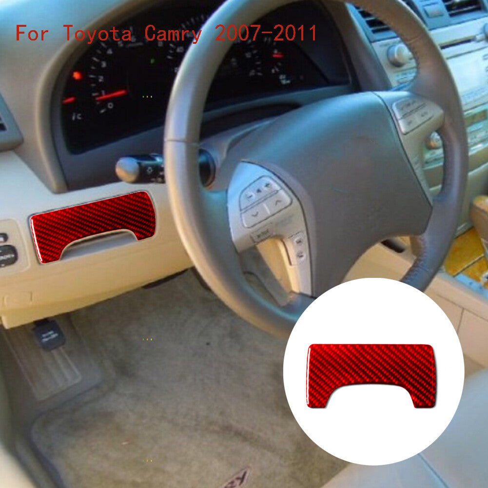 Red Carbon Fiber Coin Storage Decorative Cover Trim for Toyota for Camry 2007-2011