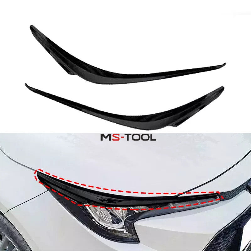 for Toyota for Corolla 2020-2024 Front Headlight Eyebrow Eyelid Strip Glossy Black