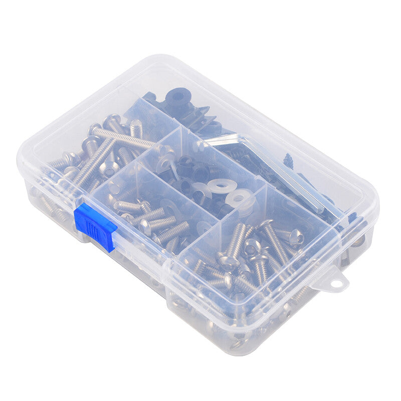 155-piece pack of universal motorcycle rectifier bolts, screws, fasteners, and fixing threads - US stock.