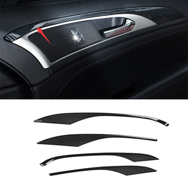 4Pcs Carbon Fiber Inner Door Panel Moulding Cover Trim for Lincoln MKZ 2017-2020