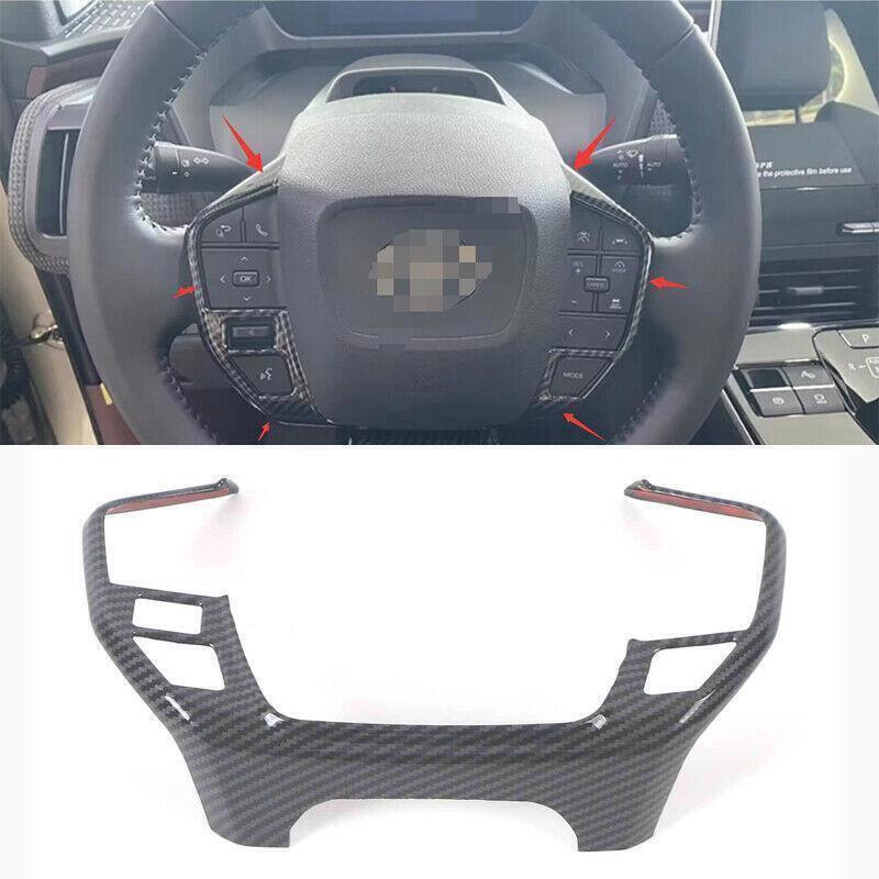Fit for Toyota bZ4X 23-24 Carbon Fiber Style Steering Wheel Frame Cover Trim 1X