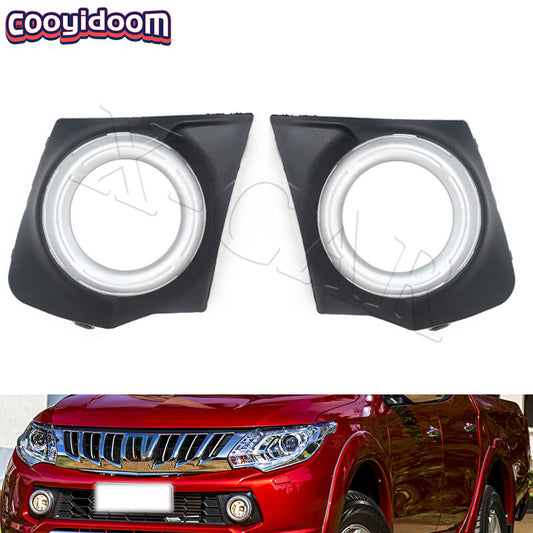 A pair of front fog light bezel covers for Mitsubishi L200 Triton MQ MR 2015-2018