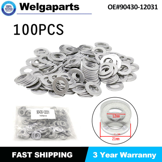 100x Oil Drain Sump Plug Washers Gasket 12mm for Toyota for Lexus for Scion 90430-12031