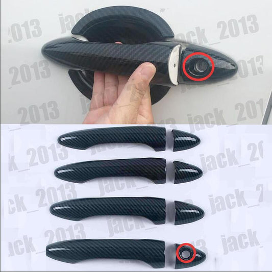 for Kia Forte K3 2014-2018 Carbon Fiber ABS Car Side Door Handle Cover Trim 8pcs