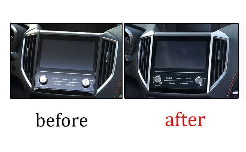 for Subaru Crosstrek 2019-2023 Silver Steel Middle Console Air Outlet Vent Trim