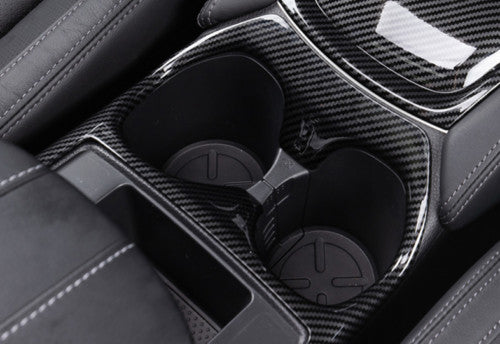 Carbon Fiber Front Water Cup Holder Frame Cover Trim For 2014-2020 for Nissan Rogue