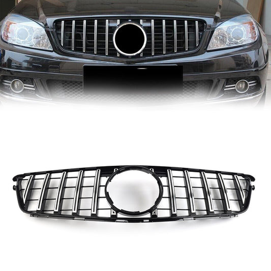 GTR Style Front Bumper Hood Radiator Grille for Benz C Class W204 2007-14