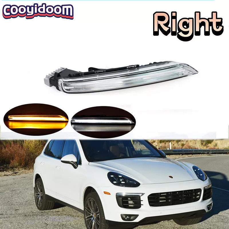 Right-side daytime running lights, driving fog lights, car thigh-high lights for Porsche for Cayenne 2015 - 2017