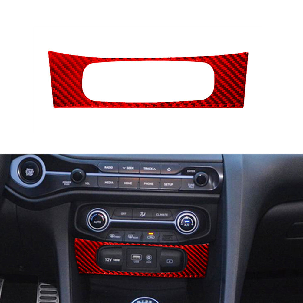 Red carbon fiber 12V button frame protector for modern for Veloster JS