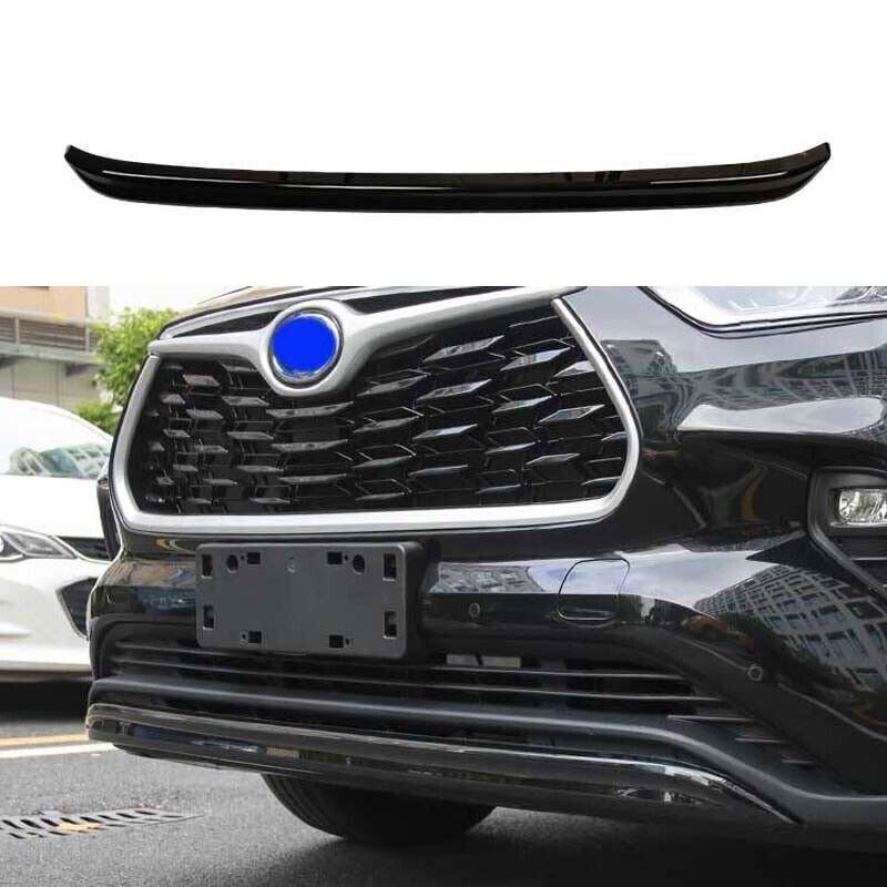 1P ABS Front Bumper Grille Lower Strip for Toyota Highlander Gloos Black 2020-24