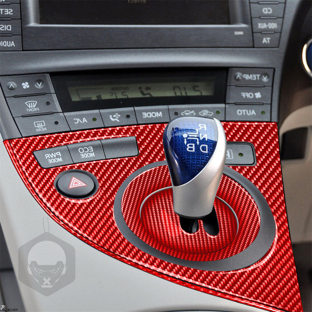 For Toyot@ Prius 2012-2015 RHD Console Gear Shift Panel Cover Red Carbon Fiber¡Á4
