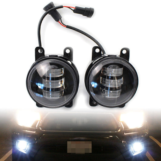 2 x LED Fog Light Lamp Dual Color White/Yellow Fit for Honda for Nissan for Subaru for Ford Car