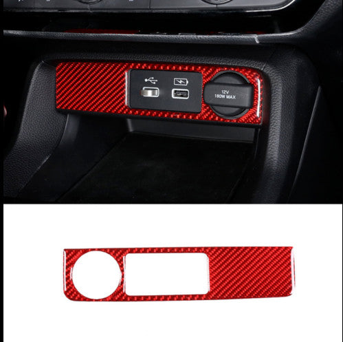for Honda for Civic 11th 2022 Front USB Socket Control Panel Trim Real Carbon Fiber