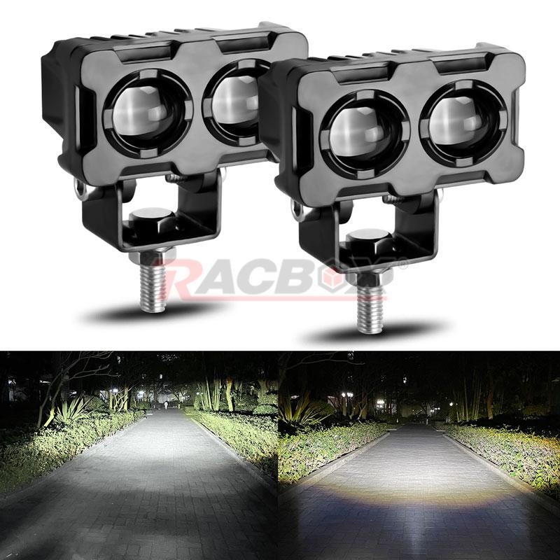 2x WhiteWhite LED Work Light Bar Spot Pods Driving Fog OffRoad Motorcycle ATV