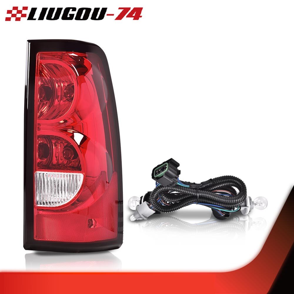 One-piece taillight with wiring harness for right side, suitable for 2003-06 for Chevrolet Silverado