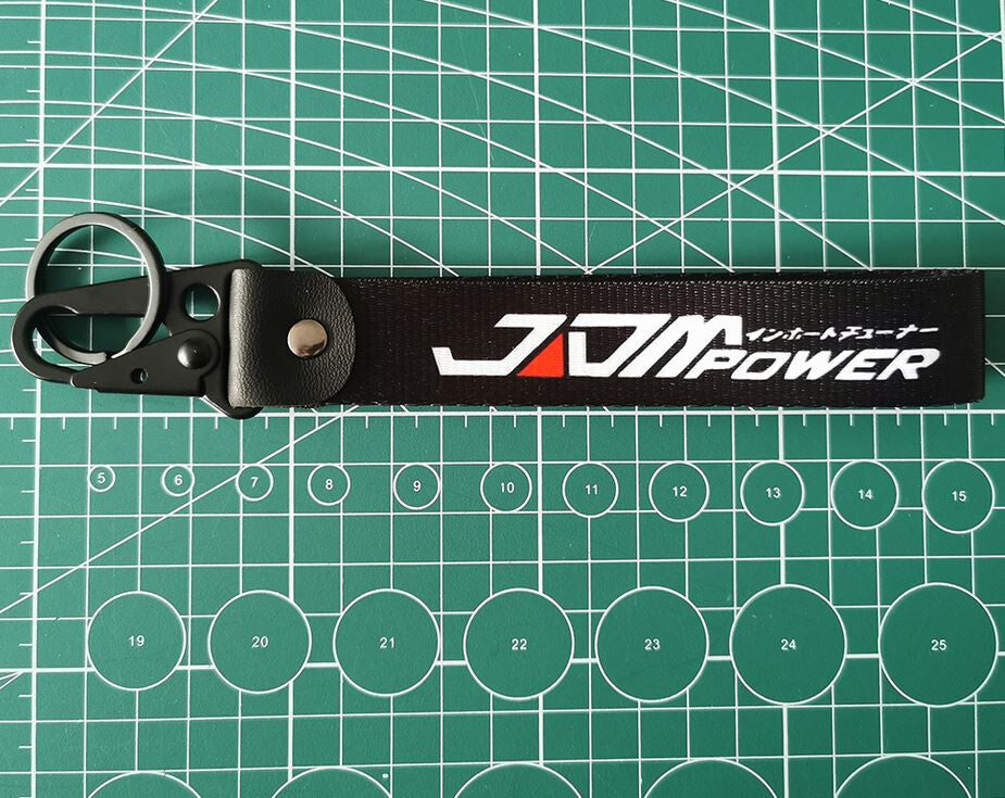 Car keychain/key ring with lanyard, car accessories, JDM, black, suitable for Mitsubishi .
