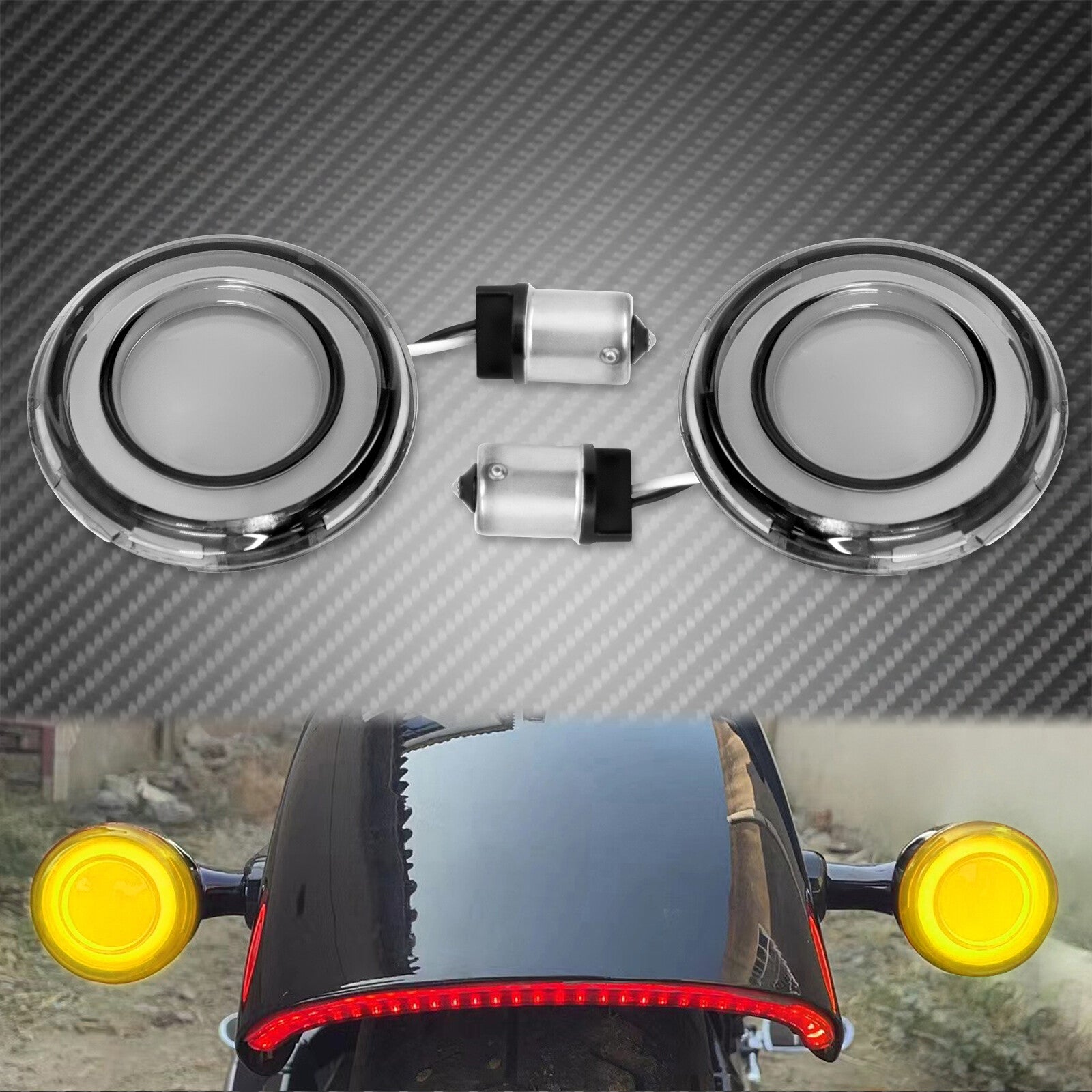 Smoke 1156 Bullet Tracer LED Rear Turn Signal Fit for Harley Sportster Softail