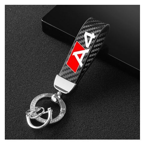 Car keychain/key ring, black and silver horseshoe buckle accessories for Audi for A4