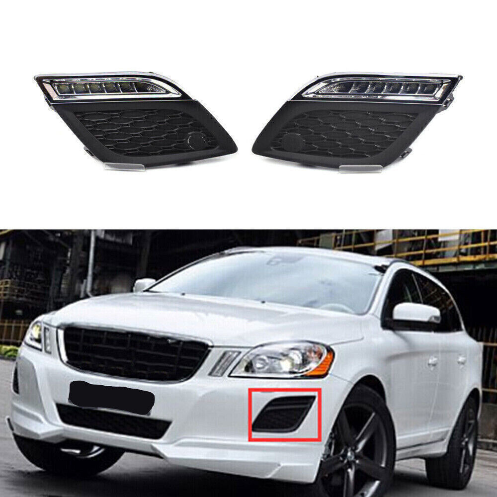 for Volvo XC60 2011-2013 Pair LED Daytime Running Lights Fog Lamp DRL Replace 2x