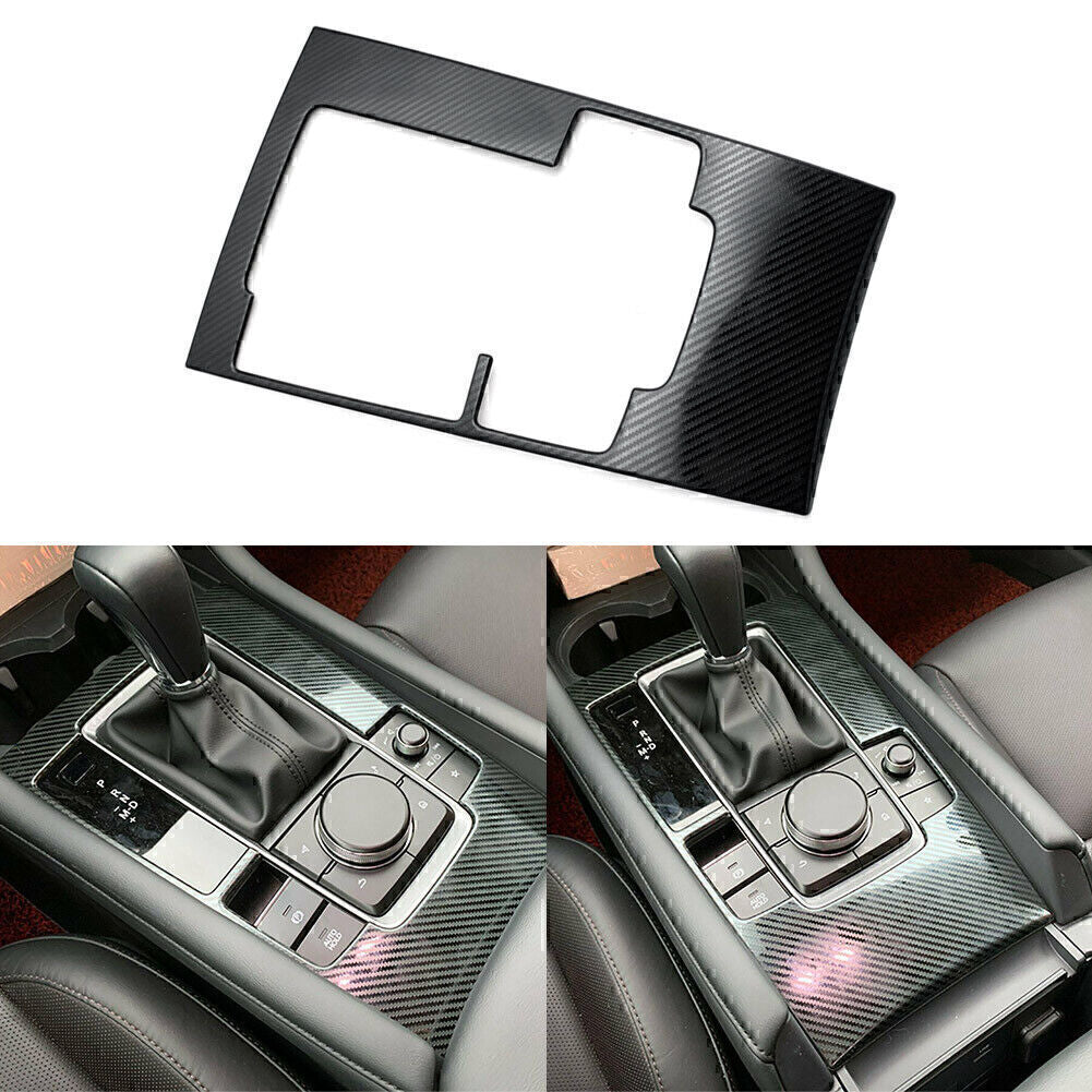 for Mazda 3 2019 2020 Carbon Fiber Car Inner Gear Shift Box Panel Cover Trim