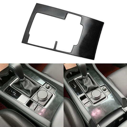 for Mazda 3 2019 2020 Carbon Fiber Car Inner Gear Shift Box Panel Cover Trim