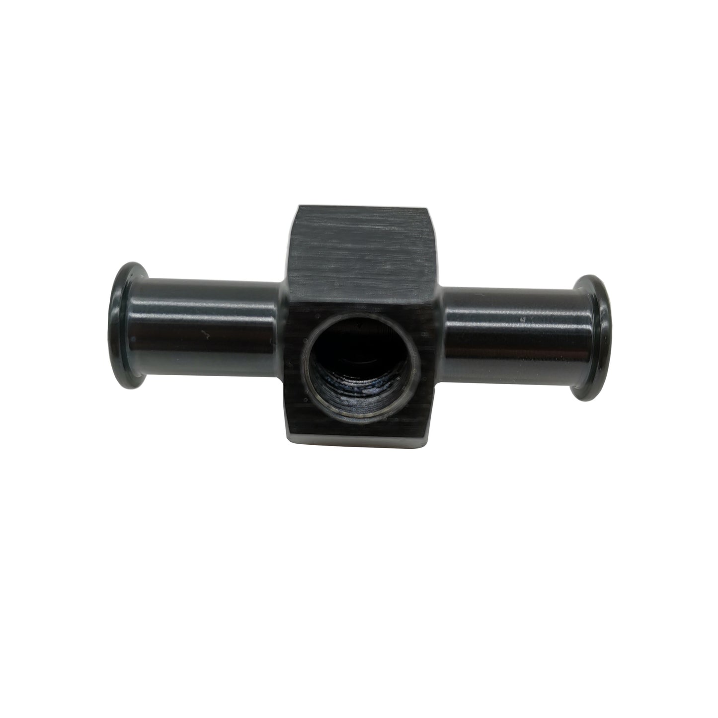 Fuel Pressure Gauge Nitrous Adapter W/ 1/8 NPT Tee Port For 3/8 Hose Black