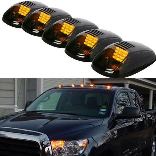 Car Pickup Smoked Black LED Cab Roof Top Marker Running Clearance Light Lamp Kit