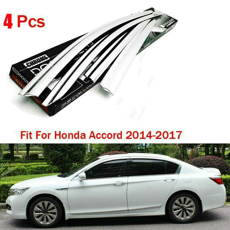 for Honda Accord 2014-2017 Chrome Window Visors Sun Rain Guard Vent Deflectors