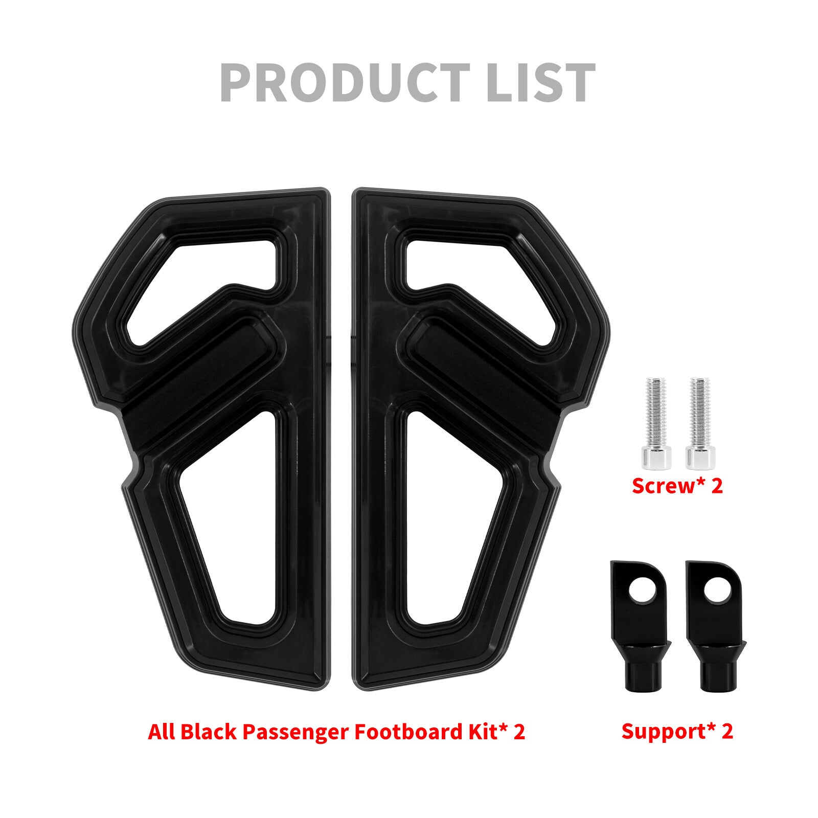 Black Passenger Empire Footboards Foot Pegs Rests for Harley Touring Sportster