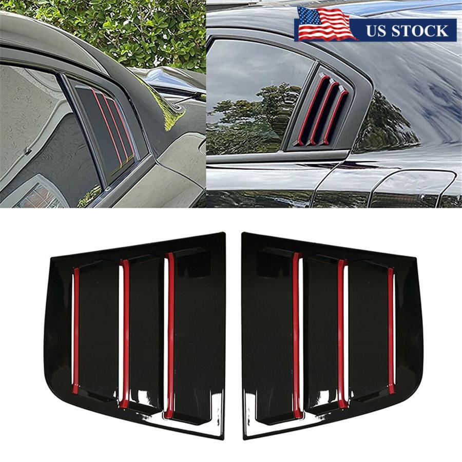 2x Car Window Scoop Side Louver Air Vent Cover With Trim For 11-21 for Dodge for Charger