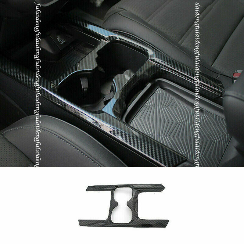 for Honda CR-V CRV 2017-2022 Carbon Fiber Console Water Cup Frame Cover Trim ABS