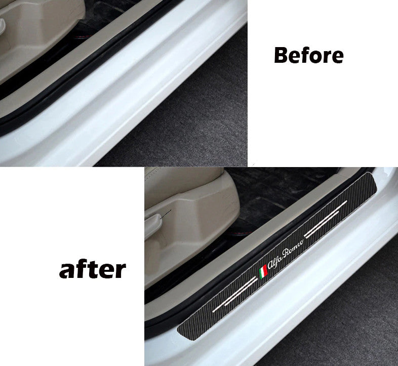 4-Piece Carbon Fiber Car Door Stickers for Alfa Romeo 159 Car Accessories
