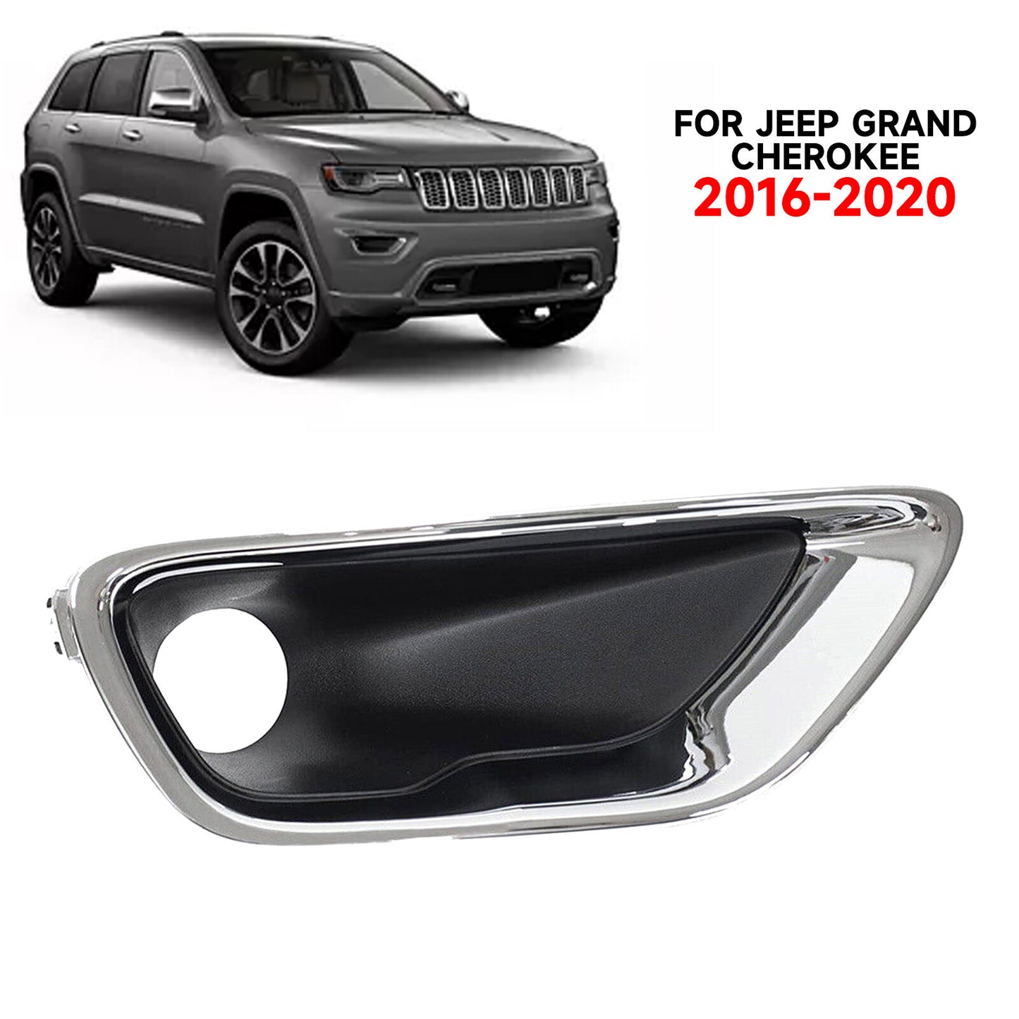 Front Pair Left Right Fog Lamp Bezel Fits For 2016-2020 for Jeep Grand Cherokee