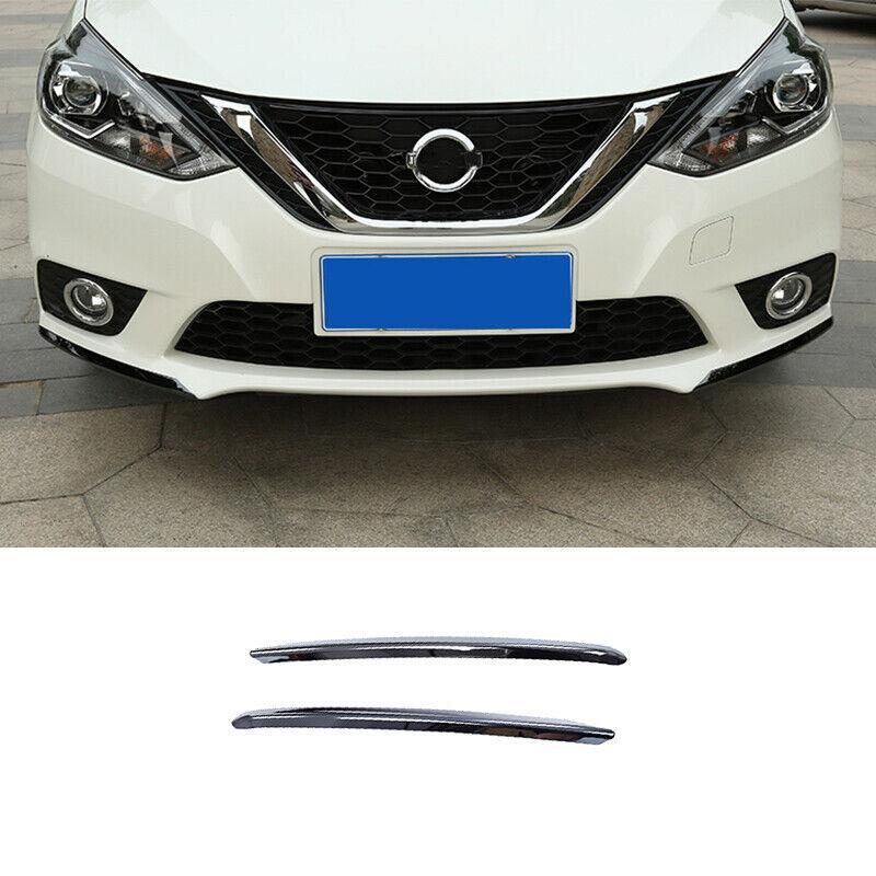 for Nissan Sentra Sylphy 2013-2019 Black Steel Front Bumper Side Spoiler Cover